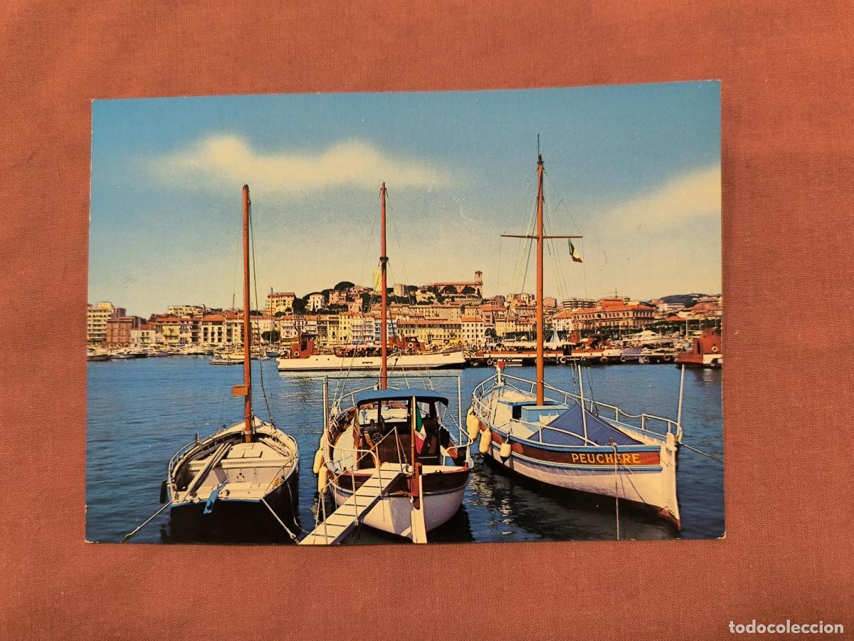 Postales: Postal Costa Azul Cannes &ndash; Vista del Puerto con Barcos Francia