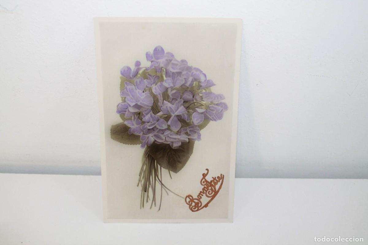 Postales: ANTIGUA POSTAL FRANCESA HORTENSIAS BONNE FETE RELIEVE DORADO CIRCA 1911 NO CIRCULADA