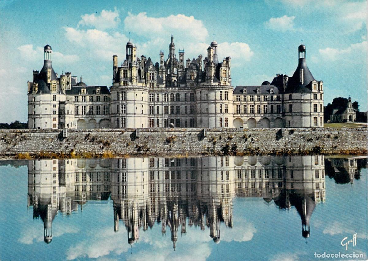 Postales: Postal del Castillo de Chambord en el Valle del Loira, Francia
