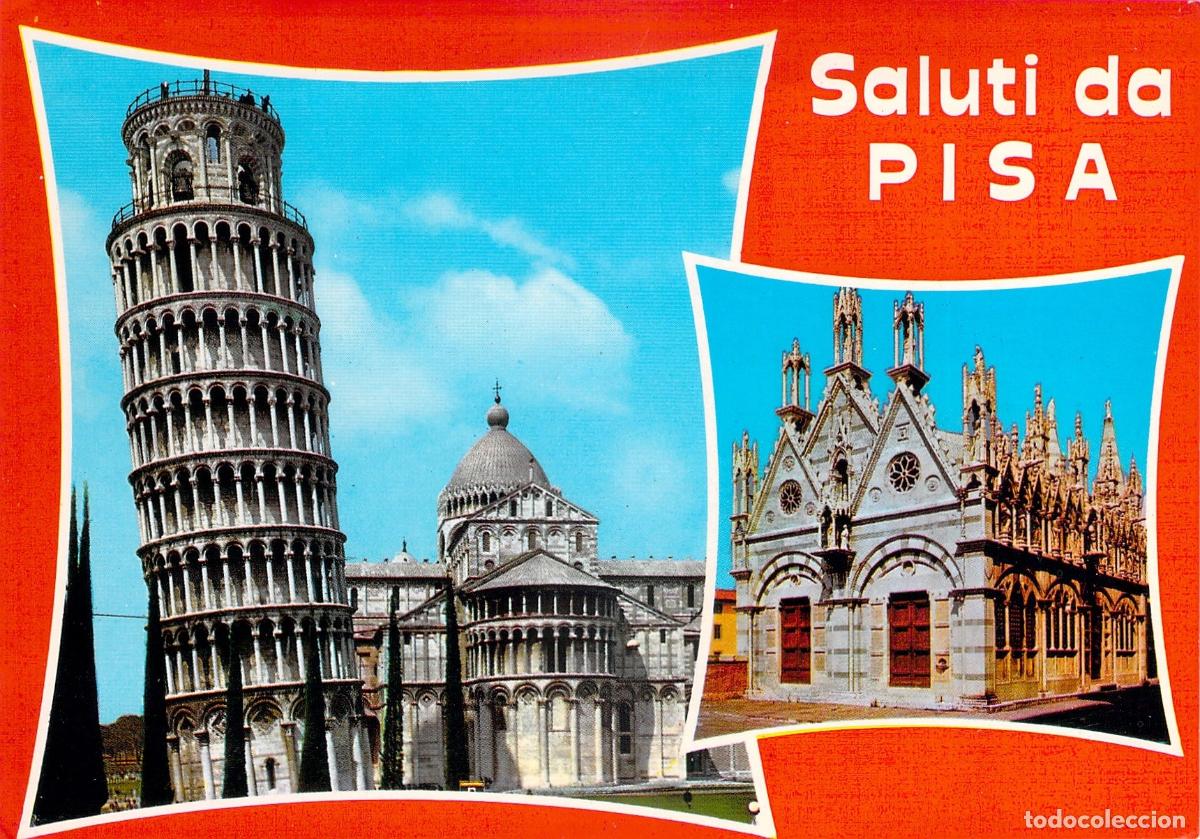 Postales: Postal de Pisa con la Torre Inclinada y Santa Maria della Spina