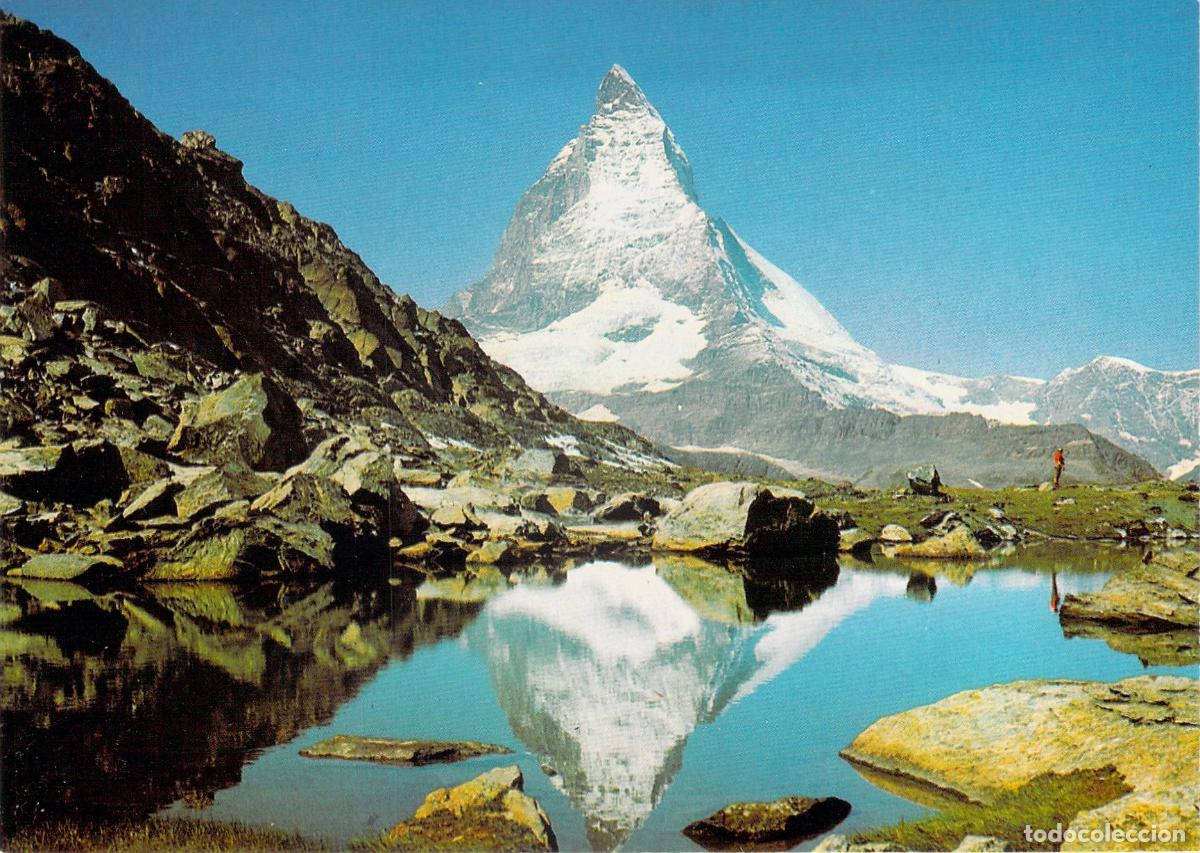 Postales: Postal de Zermatt, Riffelsee y el Matterhorn
