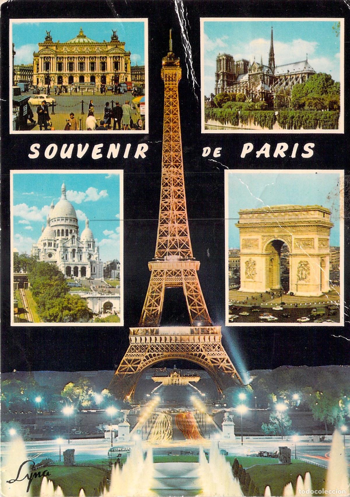 Postales: Postal de Paris Monumentos Torre Eiffel Arco del Triunfo
