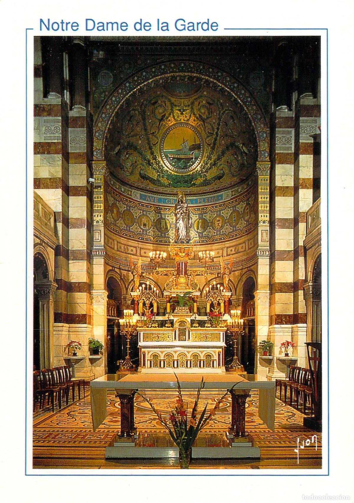 Postales: Postal de la Bas&iacute;lica de Notre-Dame-de-la-Garde en Marsella Francia