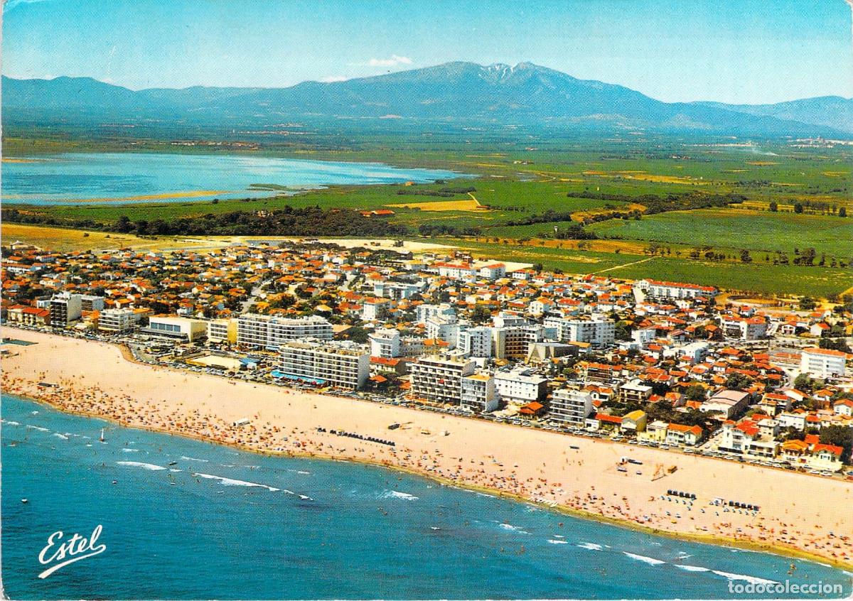Postales: Postal de Canet-Plage vista a&eacute;rea de la playa y ciudad en Francia