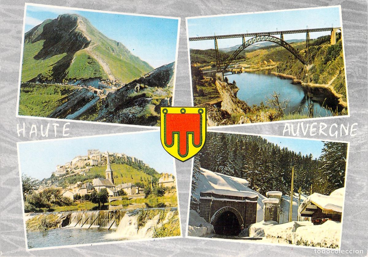 Postales: Postal de la regi&oacute;n de Auvernia Francia con vistas del viaducto