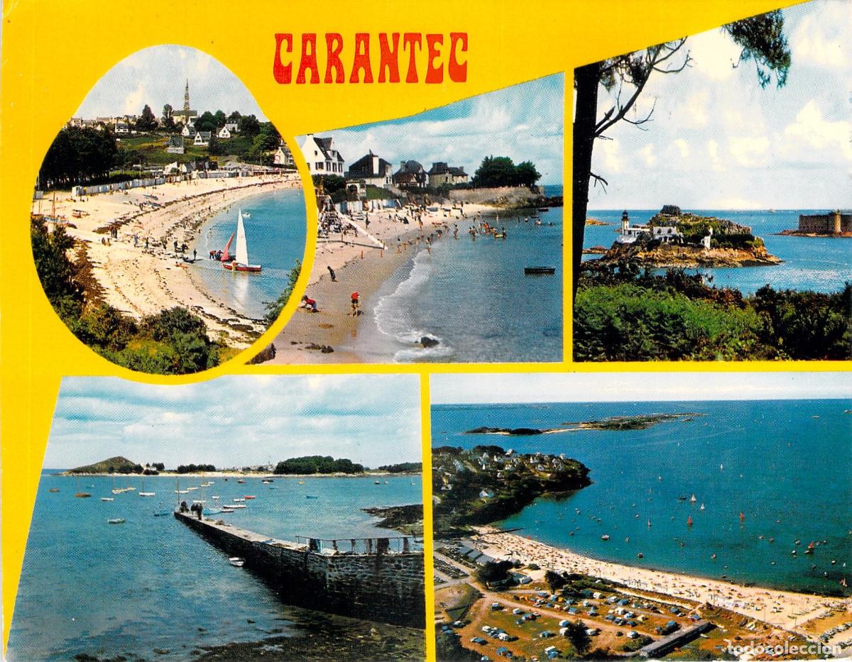 Postales: Postal de Carantec y vistas costeras en Breta&ntilde;a, Francia
