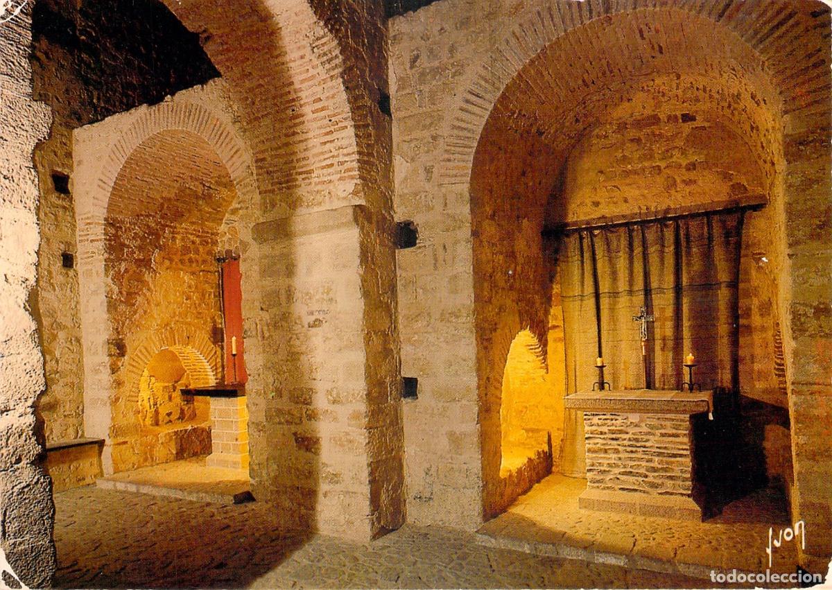 Postales: Postal de la Iglesia Carolingia en Le Mont Saint-Michel, Francia