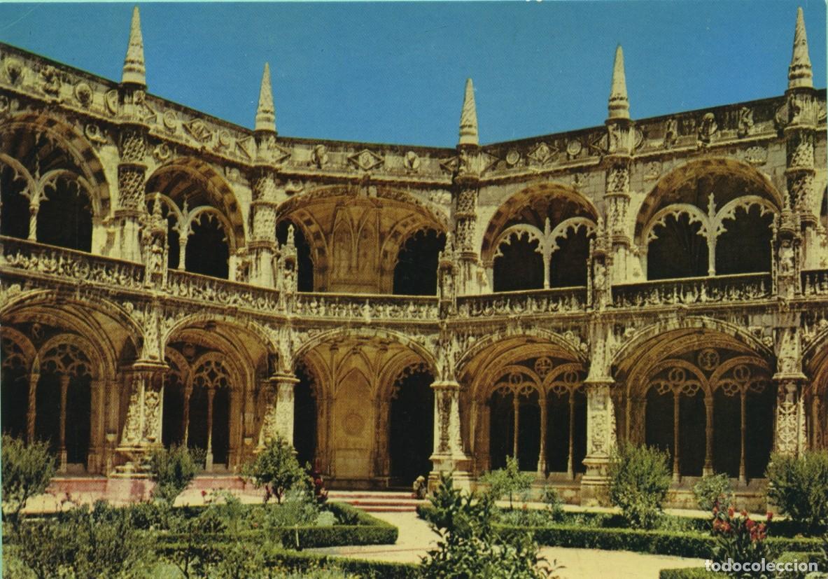 Postales: N&ordm; M. 21-LISBOA. Portugal. Claustro del Monasterio de los Jer&oacute;nimos. Sin circular. ED. J.R.