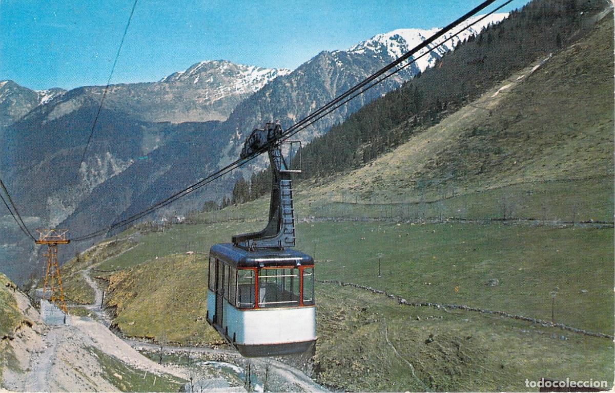 Postales: Postal de Cauterets con el Telef&eacute;rico de Lys en los Pirineos
