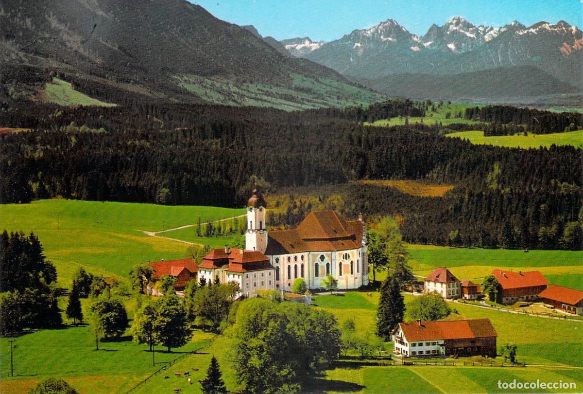 Postales: Postal de la Iglesia de Peregrinaci&oacute;n de Wies en Baviera