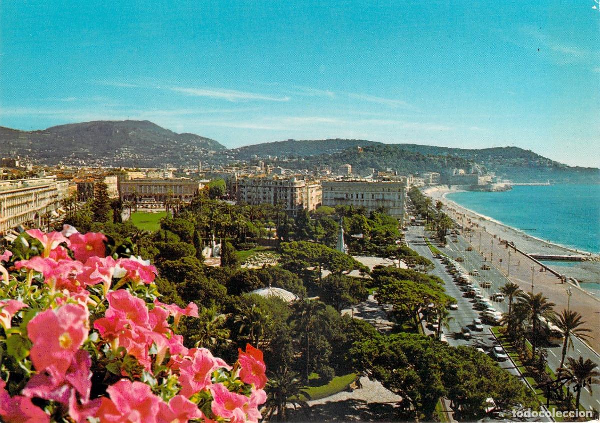 Cartoline: Postal de Niza con Vista a la Costa Azul y Promenade des Anglais