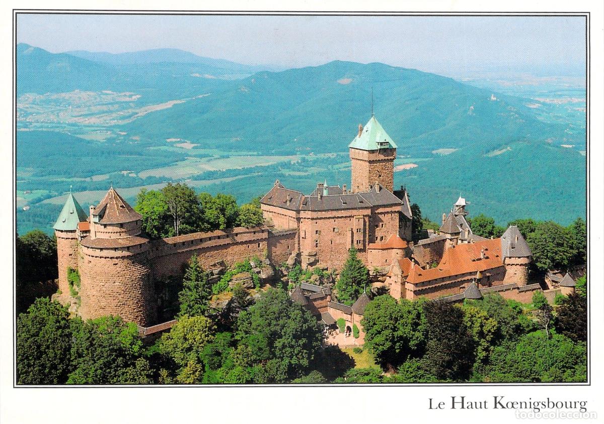 Cartoline: Postal del Castillo de Haut-K&oelig;nigsbourg en Alsacia, Francia