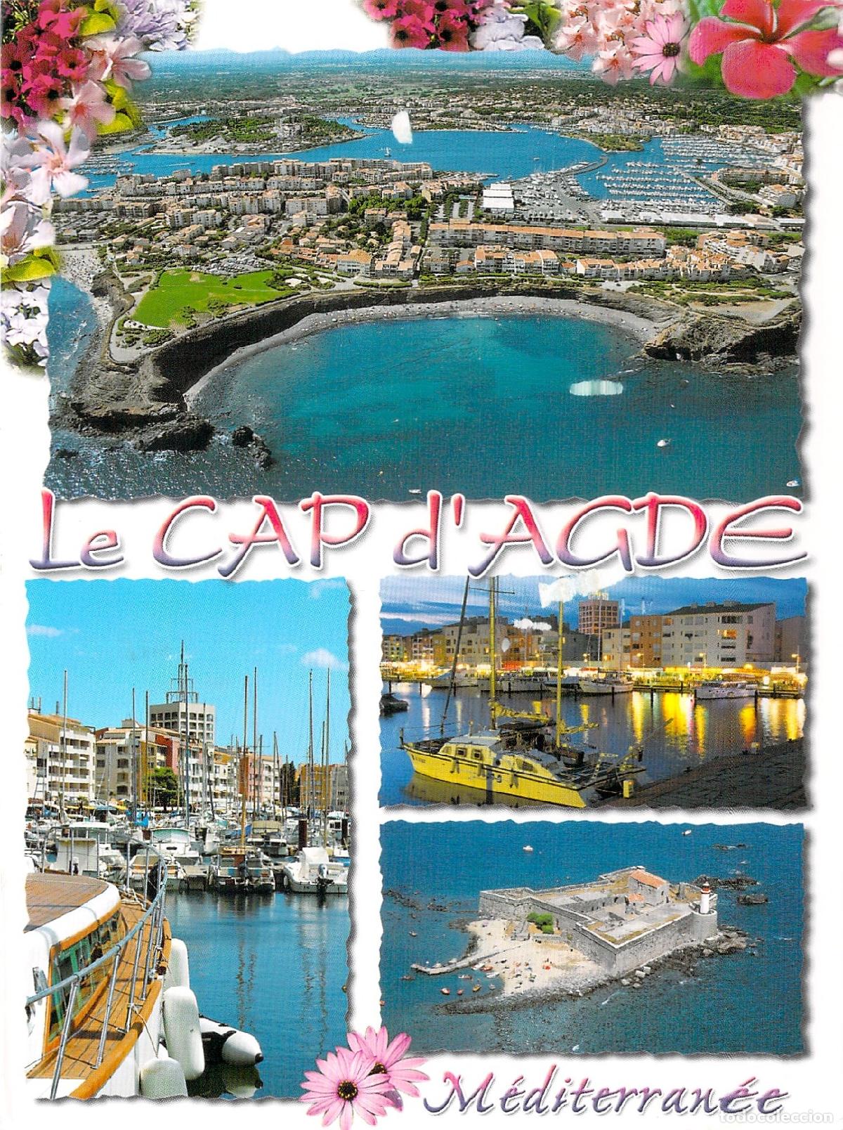 Postales: Postal de Cap d'Agde vistas del puerto y costa francesa