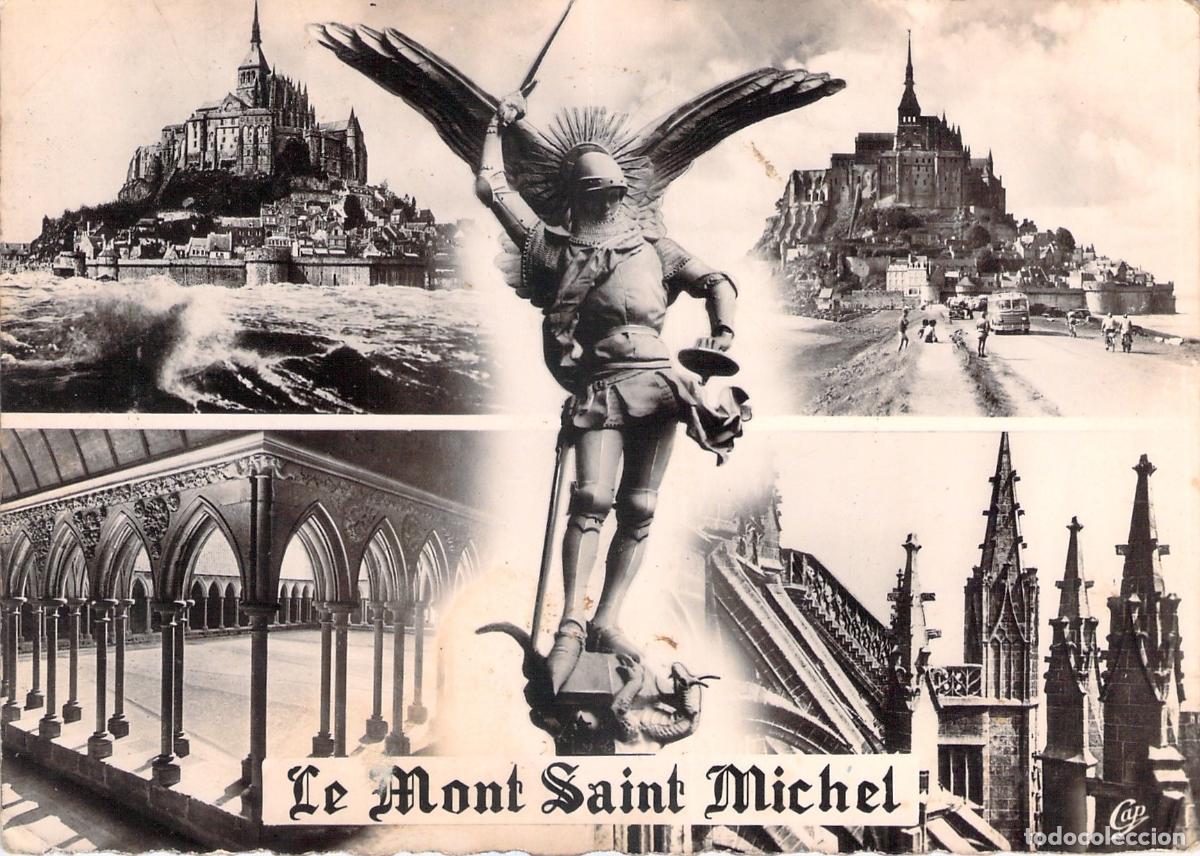 Postkarten: Postal de Mont Saint-Michel con Montaje de la Abad&iacute;a