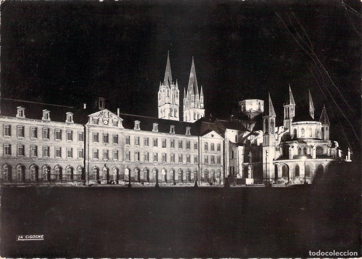 Postkarten: Postal de la Abbaye aux Hommes en Caen de Noche
