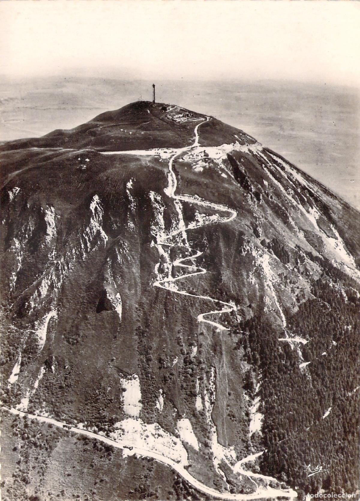 Postkarten: Postal del Puy-de-D&ocirc;me con la ruta de monta&ntilde;a y el Col de Ceyssat