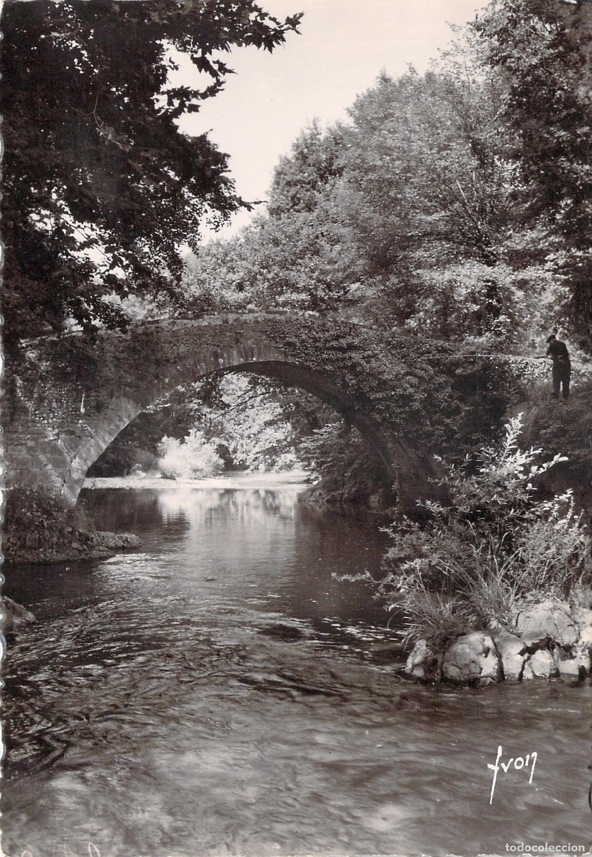 Postkarten: Postal de Saint-Jean-Pied-de-Port, r&iacute;o Nive y puente romano de Eyharoberry