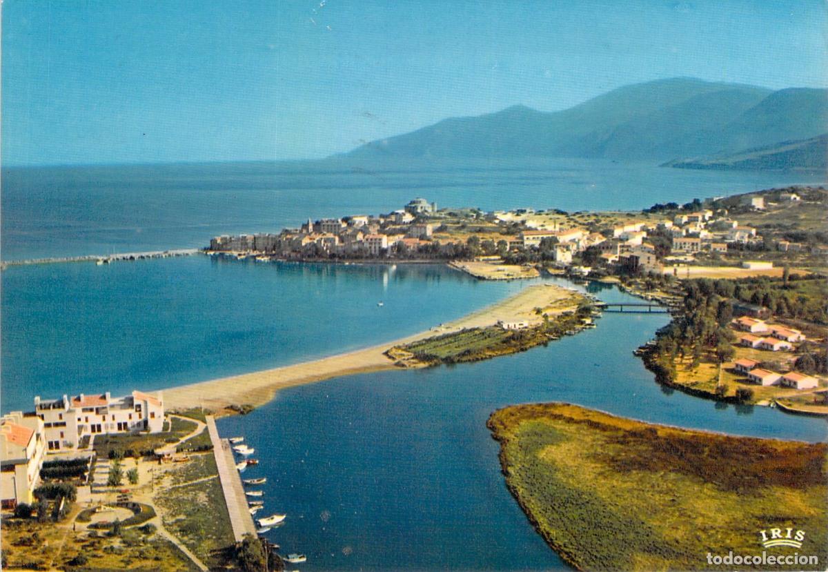 Postales: Postal de Saint-Florent, C&oacute;rcega, desembocadura del r&iacute;o Aliso