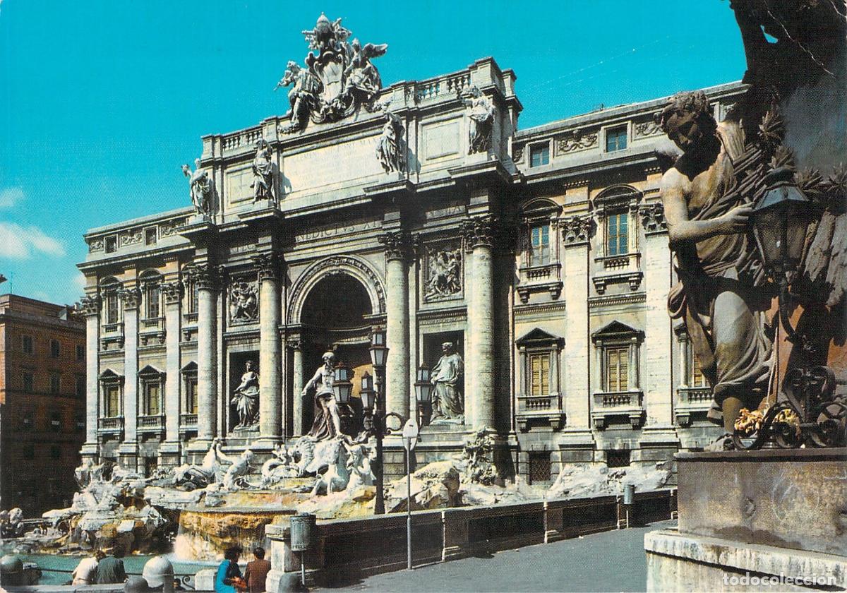 Postales: Postal de la Fontana di Trevi en Roma, Italia