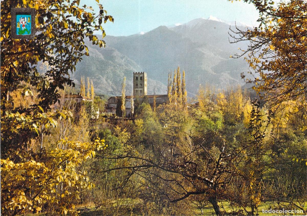 Postkarten: Postal de la Abad&iacute;a de Saint-Michel-de-Cuxa y el Monte Canig&oacute;
