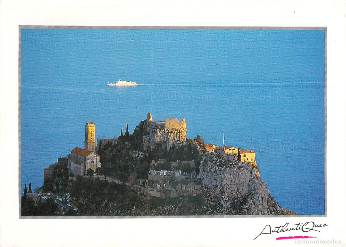 Cartes Postales: Postal de Eze Francia, Vista Panor&aacute;mica del Pueblo sobre el Mar