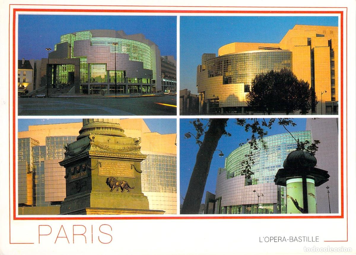 Cartes Postales: Postal de la Opera Bastille en Paris arquitectura moderna