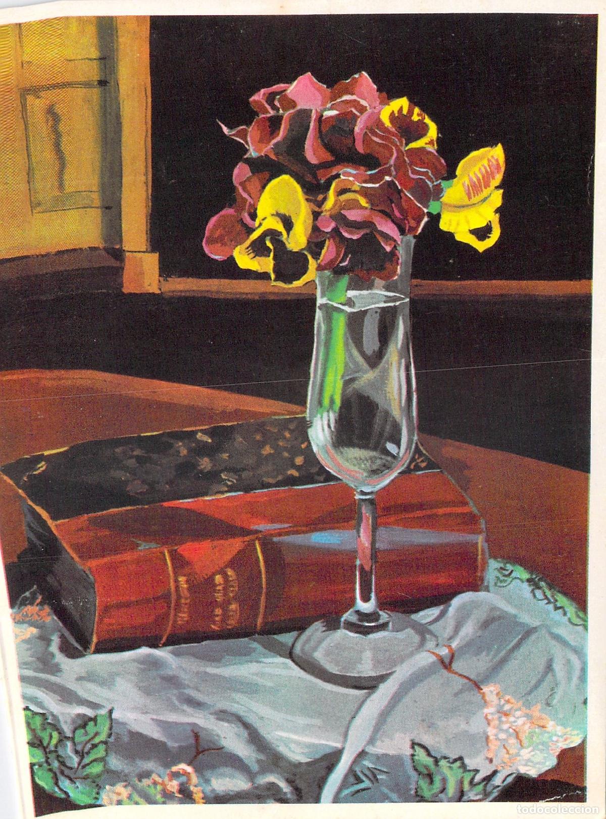 Postales: Postal de arte con pintura de bodeg&oacute;n de flores pens&eacute;es