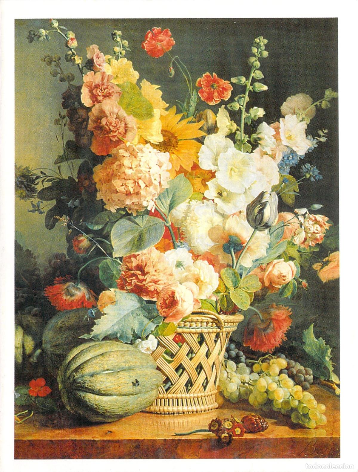 Postales: Postal con pintura de flores y frutas de Antoine Berjon