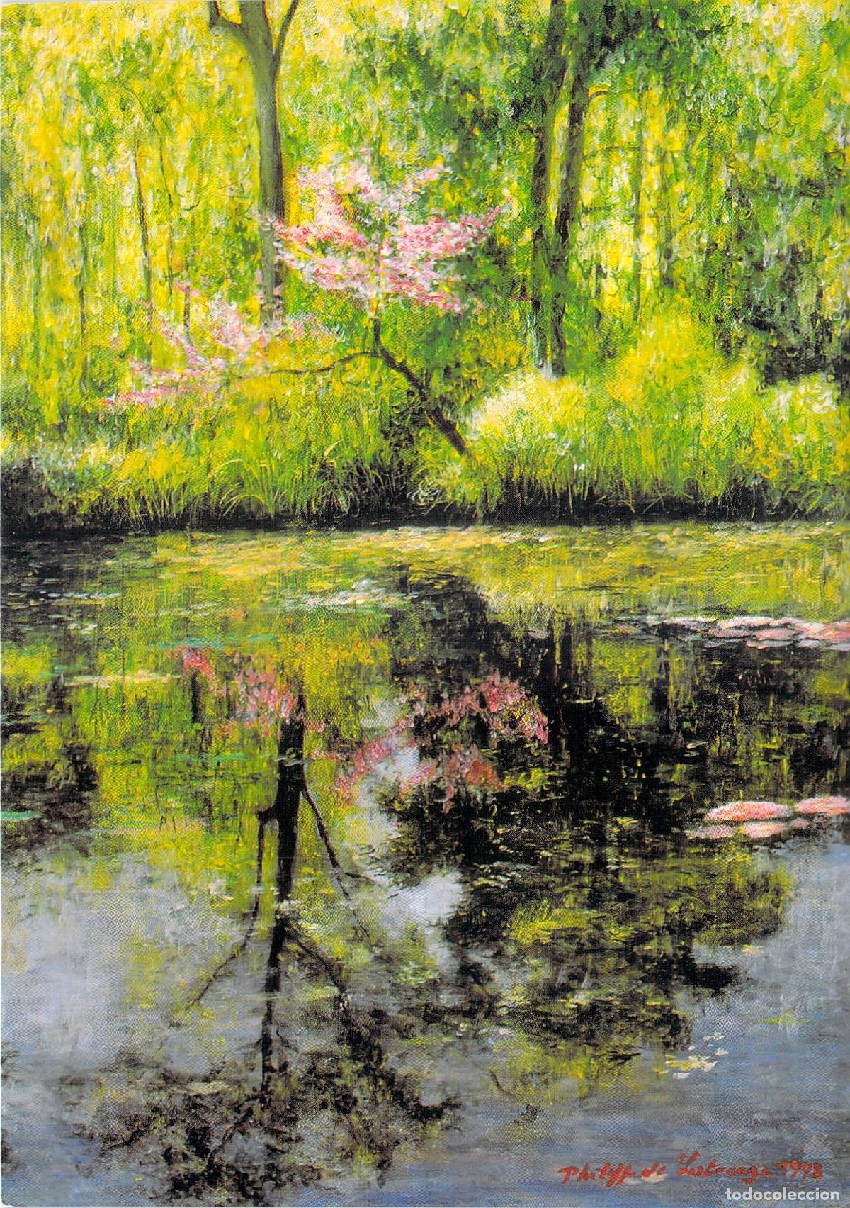 Postales: Postal de obra de arte L'arbre et son image por Philippe de Lestrange