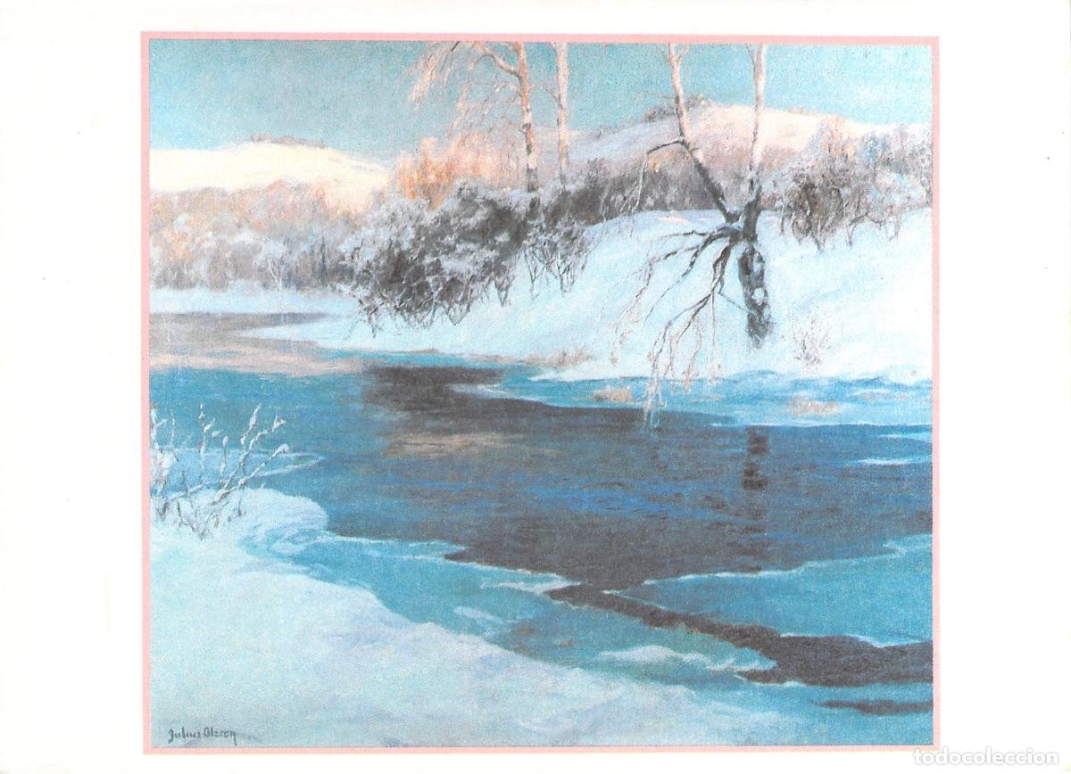 Postales: Postal UNICEF de Pintura Paisaje Invernal por Julius Olssen