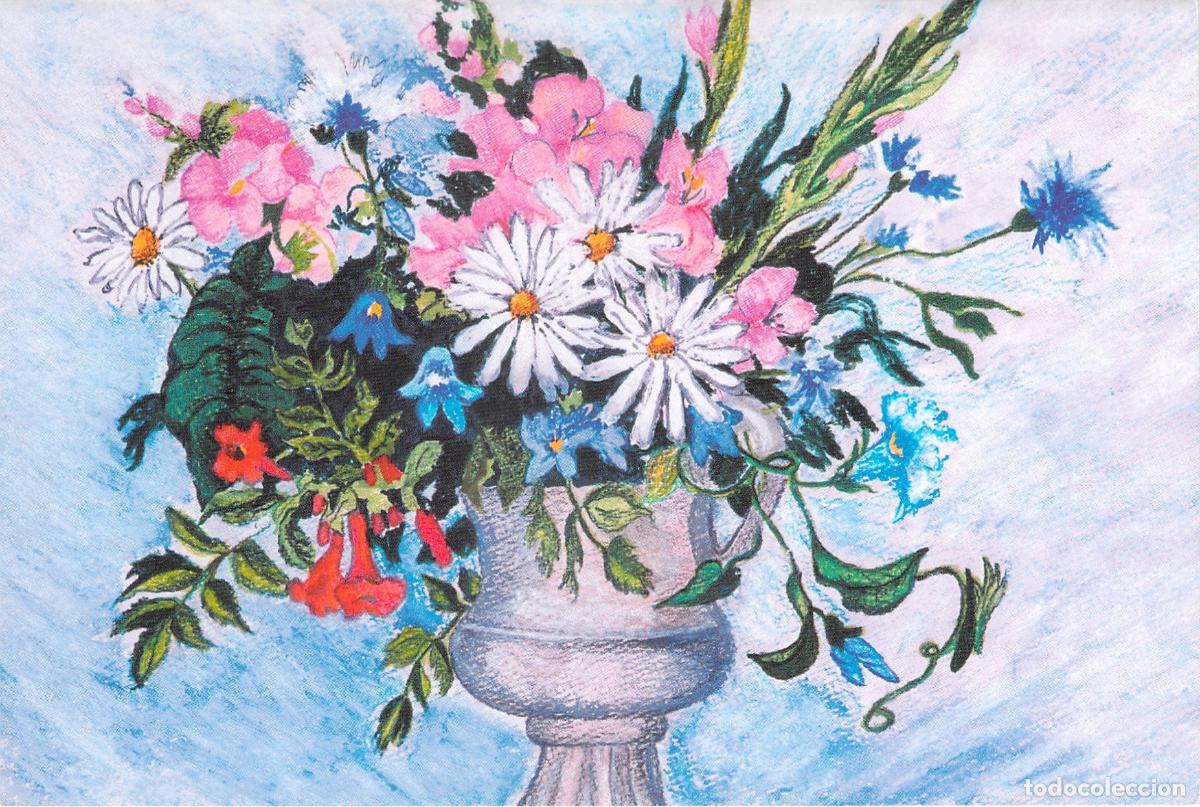 Postales: Postal con pintura floral de Audrey Cyr para la investigaci&oacute;n del Alzheimer