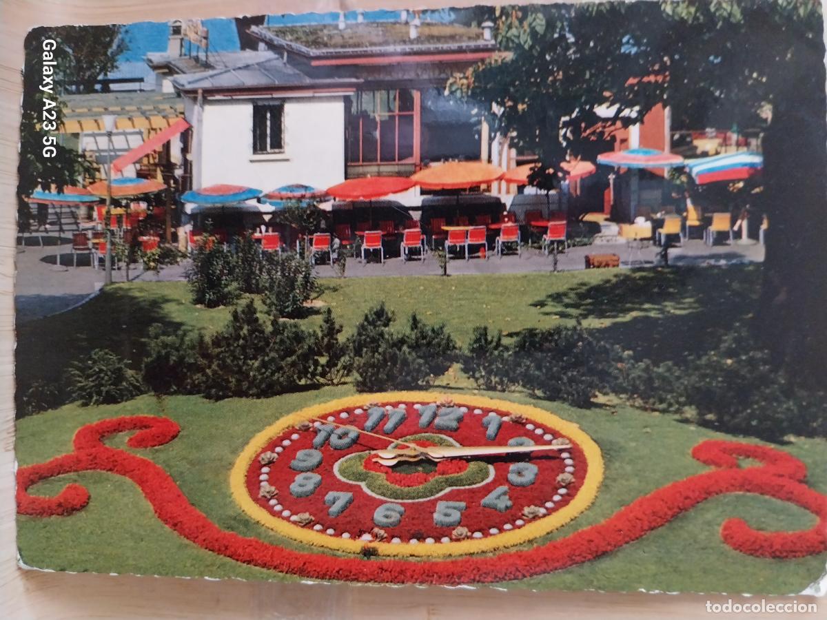Postales: GENOVA GENEVE L&acute;HOLOGE FLEURIE RELOJ FLORES CIRCULADA 1969