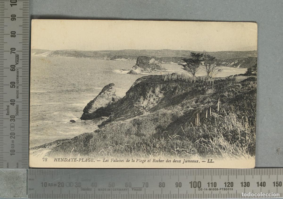Postales: POSTAL. Hendaye-Plage - Les Falaises de la Plage et Rocher des deux Jumeaux - LL