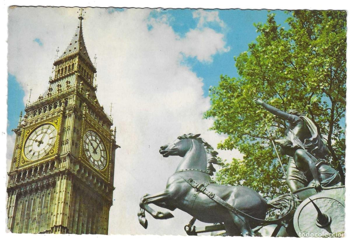 Postales: Postal Reino Unido. Londres. Big Ben and Boadicea Statue. ref. 7-gb51