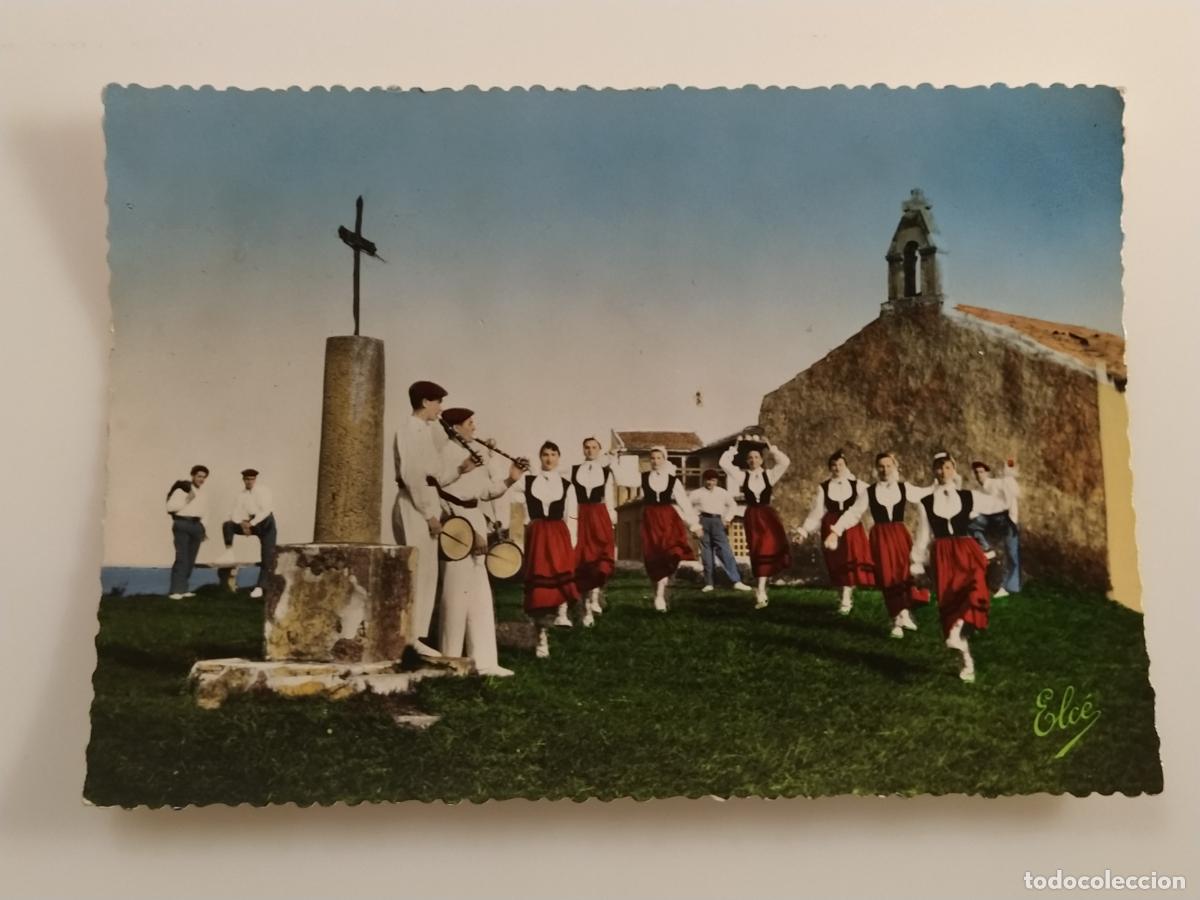 Postales: COSTUMBRES VASCAS - DANSES BASQUES - BIARRITZ - POSTAL ANTIGUA (116.909)