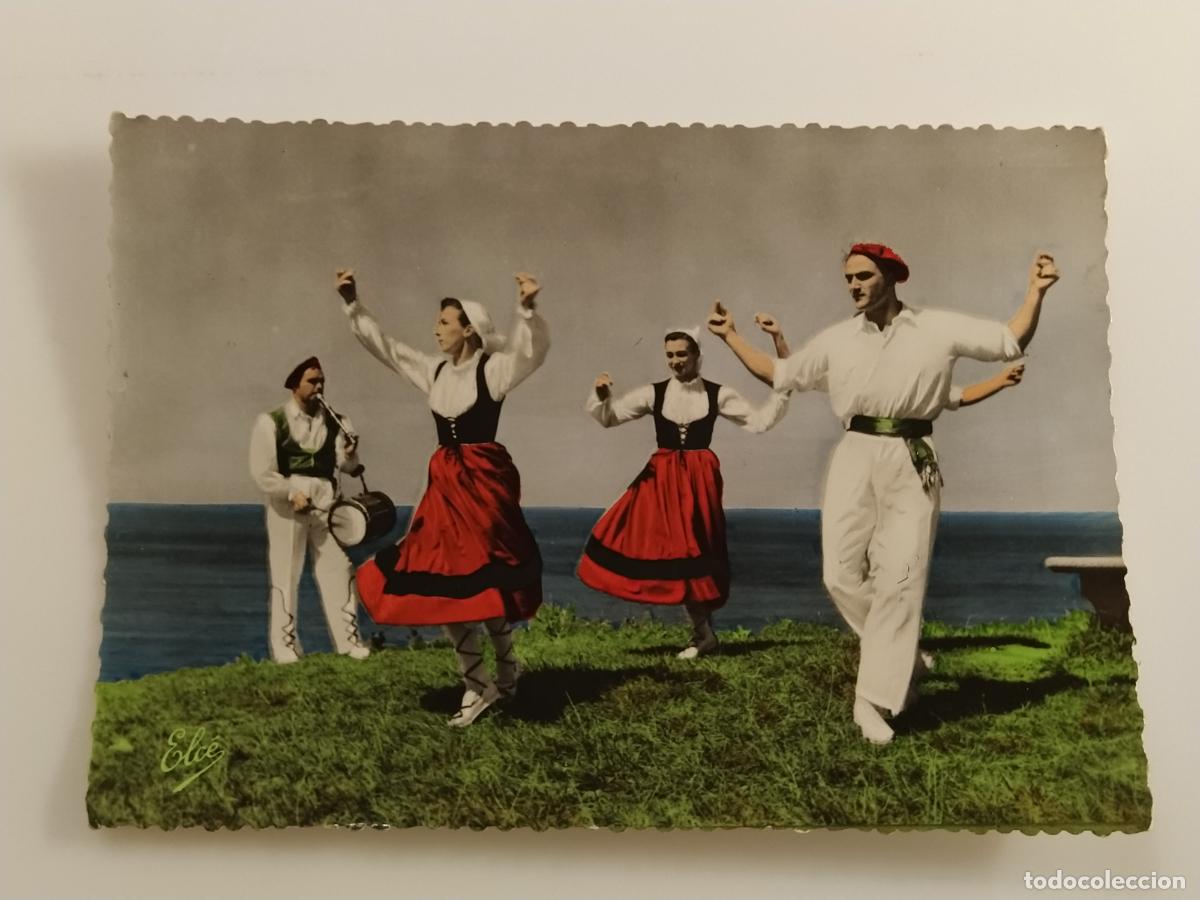 Postales: COSTUMBRES VASCAS - DANSES BASQUES - BIARRITZ - OLDARRA - POSTAL ANTIGUA (116.910)