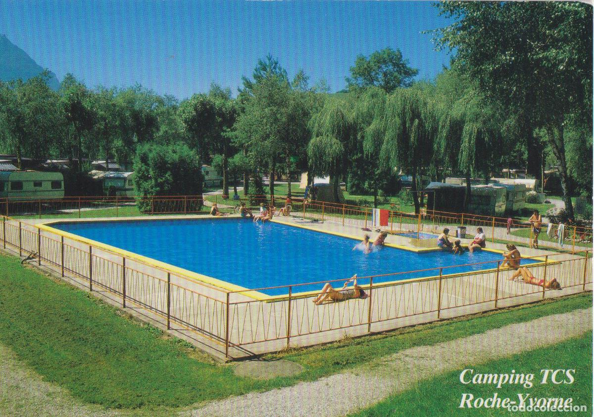 Postales: SUIZA, VAUD, ROCHE VD, CAMPING TCS - PHOTO: H&Uuml;TTENMOSER - S/C