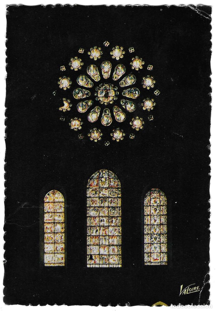 Postales: Postal Francia. Chartres. La Cathedrale et les vitraux y La Rose Ouest. ref. 7-fra991