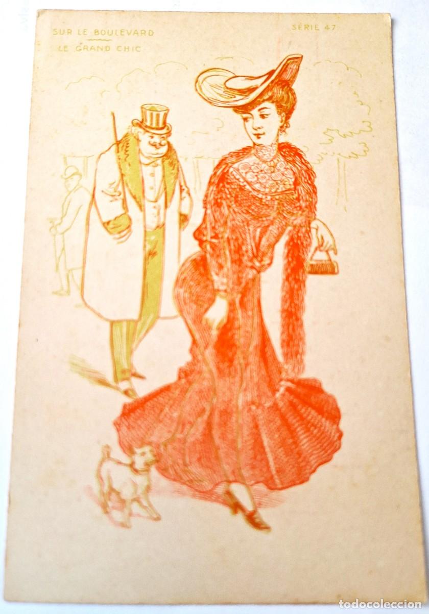 Postales: POSTAL MODERNISTA FRANCESA MUY ANTIGUA - MAS DE 100 A&Ntilde;OS - LA GRAN ELEGANCIA - SIN CIRCULAR