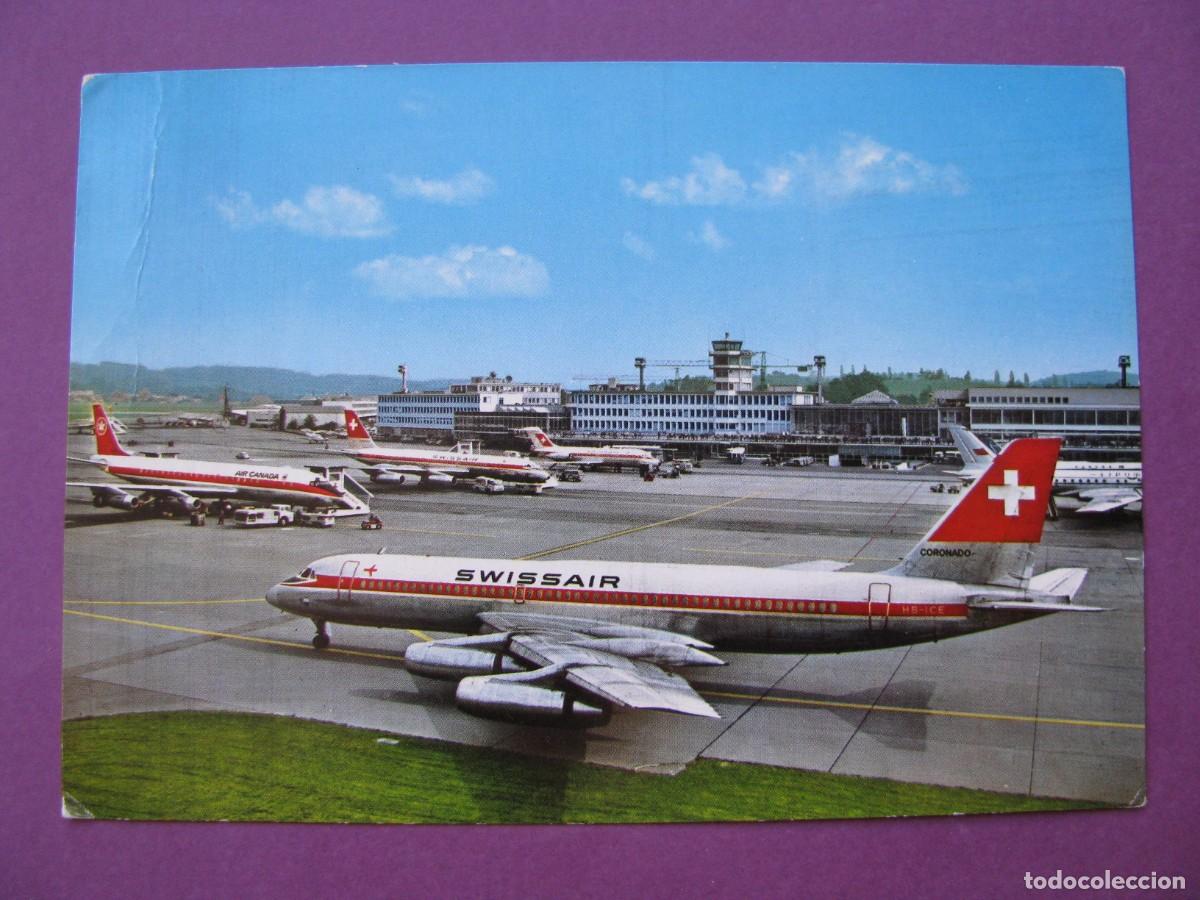 Postales: POSTAL DE SUIZA. ZURICH. AEROPUERTO KLOTEN. ED. KR&Uuml;GER.