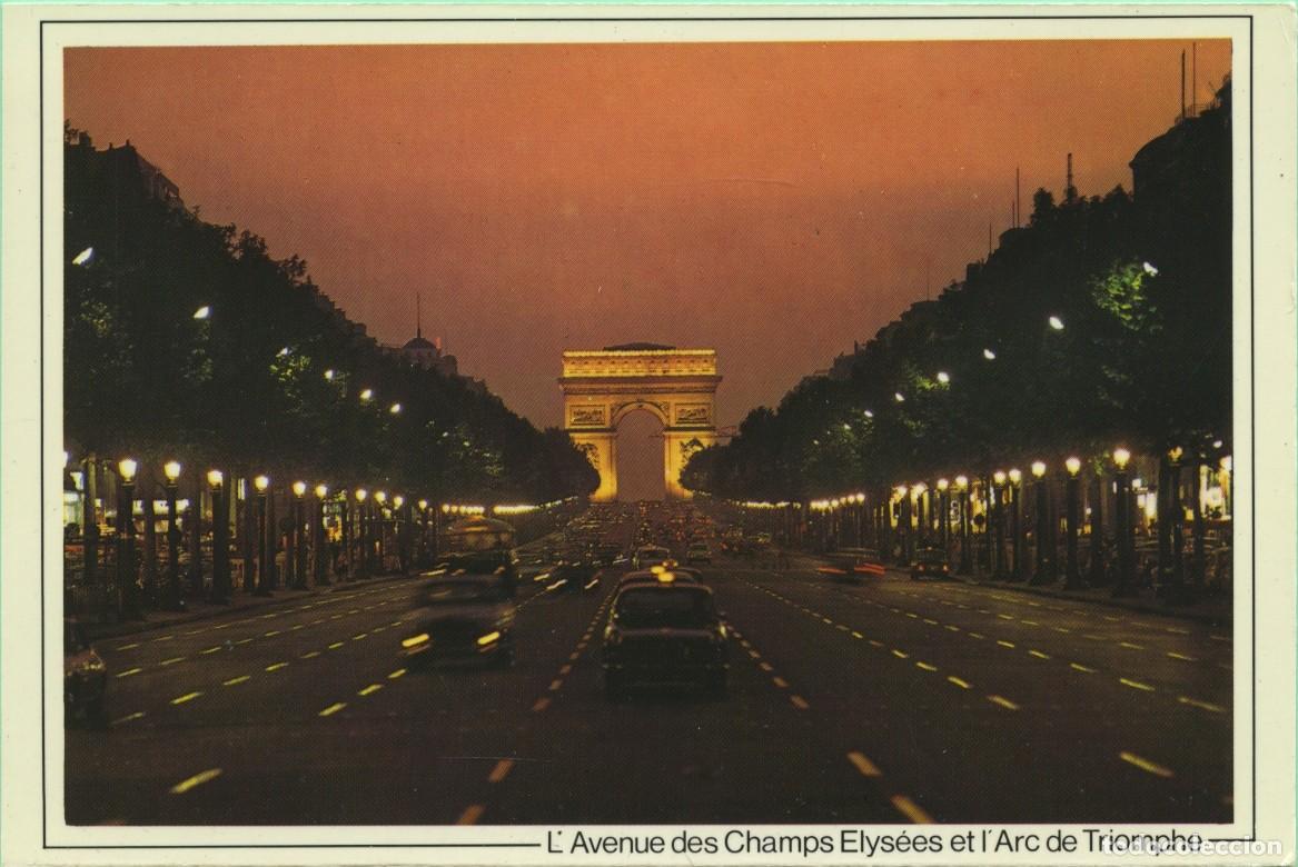 Postales: N&ordm; 1080-PAR&Iacute;S. Francia. Avenida de Campos El&iacute;seos y Arco del Triunfo. Sin circular. ED. ABEILLE-CART