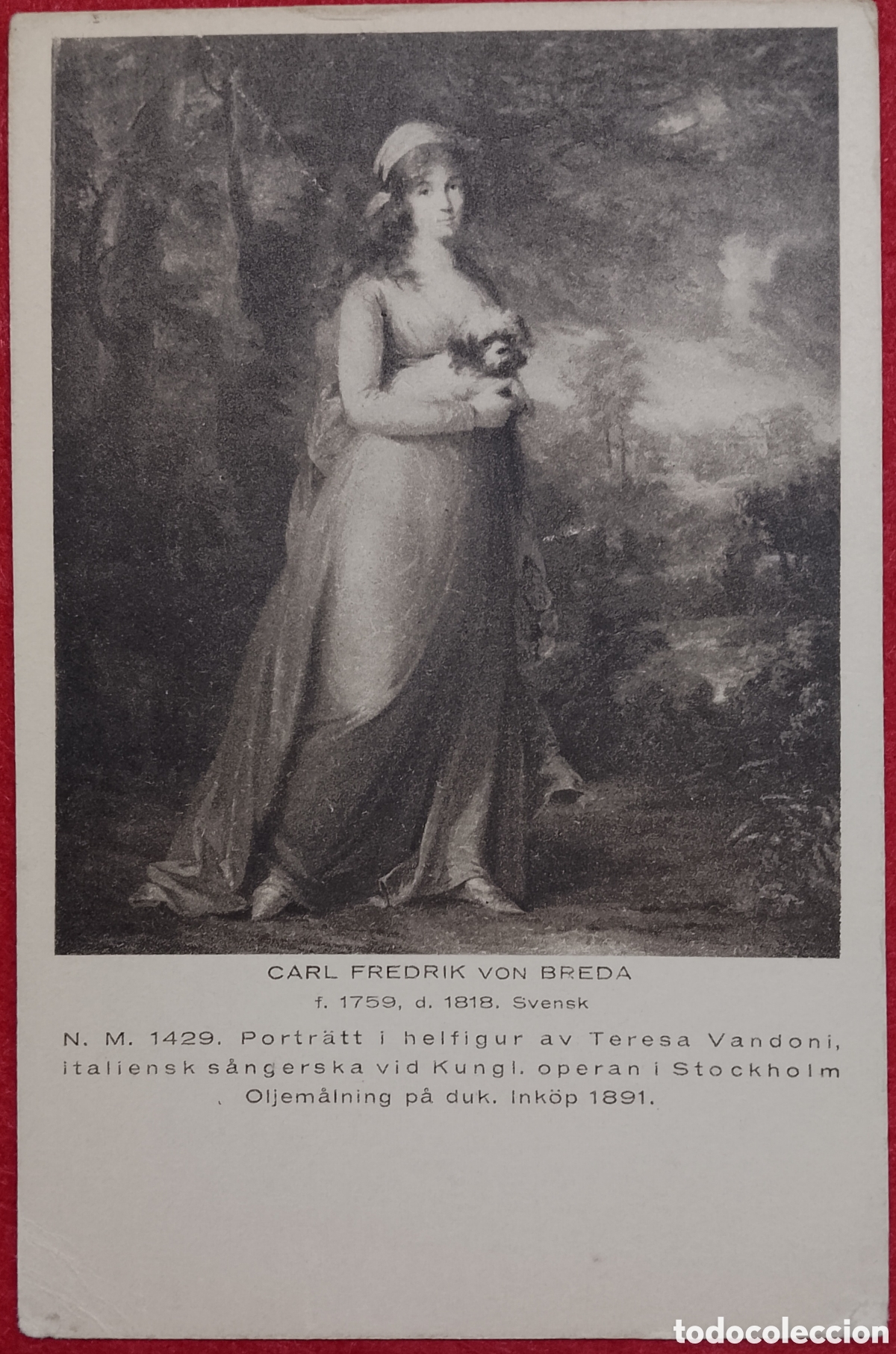 Postales: Postal antigua Nationalmuseum Estocolmo - Retrato Teresa Vandoni por Von Breda, c. 1910
