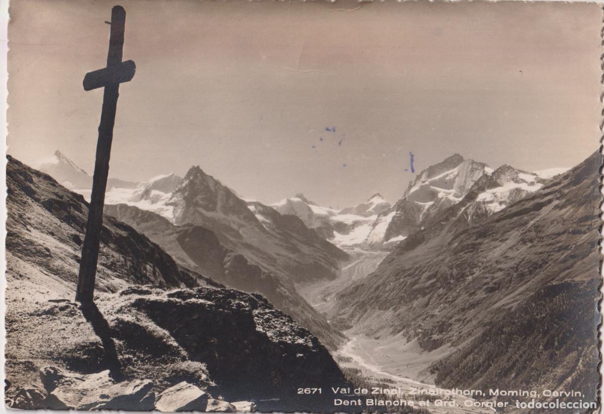 Postales: SUIZA, VALAIS, VAL DE ZINAL &ndash; CIRCULADA 1941 &ndash; DE GINEBRA A GRANADA - CENSURA GUBERNATIVA SEVILLA