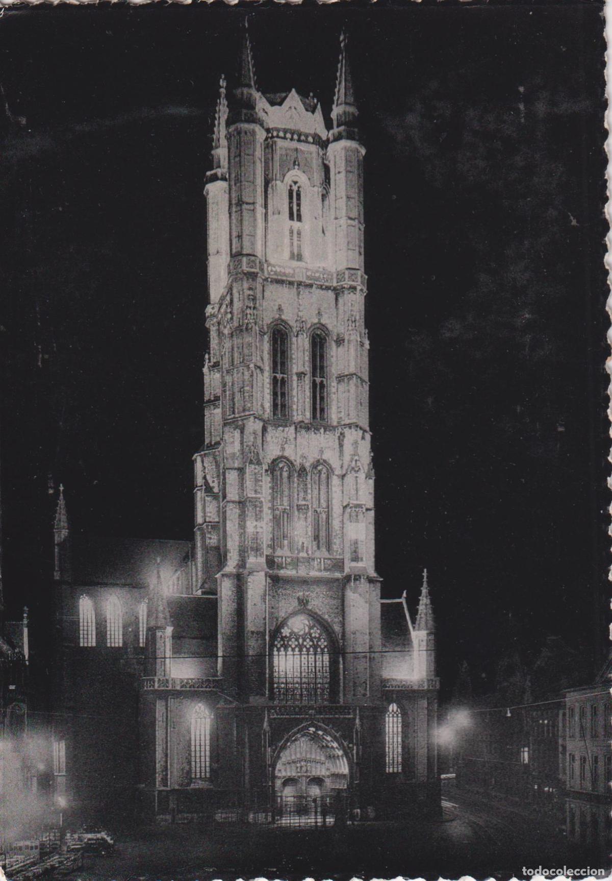 Postales: BELGICA, GANTE, CATEDRAL ST.BAVON ILUMINADA &ndash; NELS THILL &ndash; S/C
