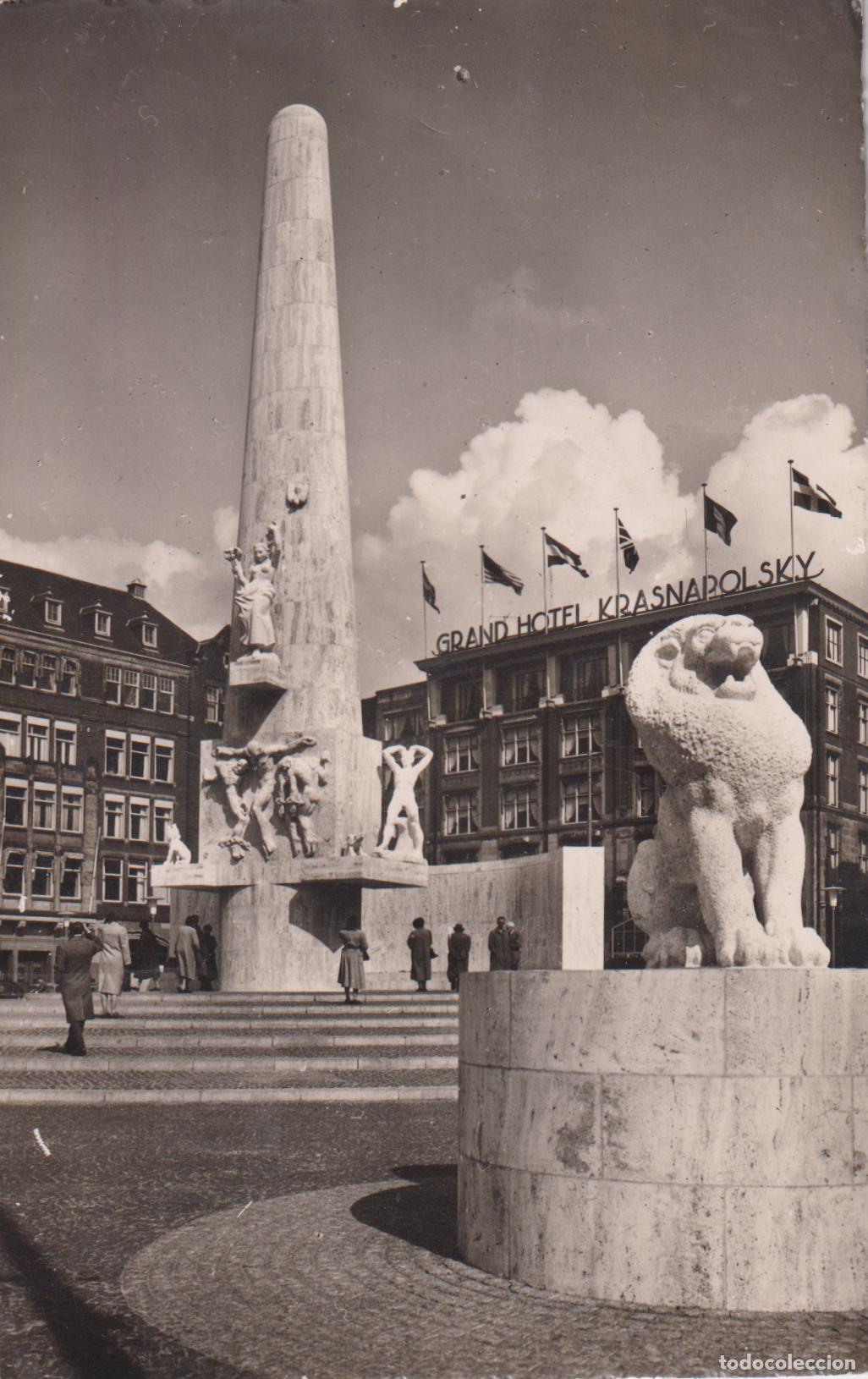 Postales: HOLANDA, AMSTERDAM, MONUMENTO NACIONAL EN LA PLAZA DAM &ndash; ESCRITA 1957