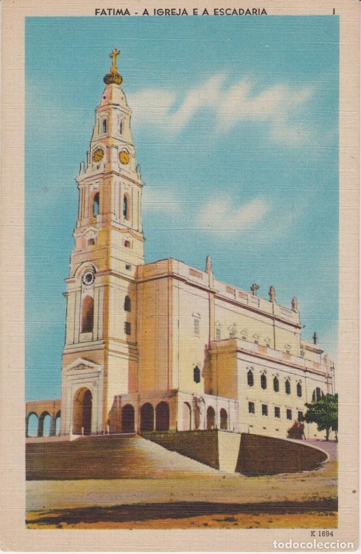 Postales: POSTAL F&Aacute;TIMA. A IGREJA E A ESCADARIA. GRAFICA LEIRIA