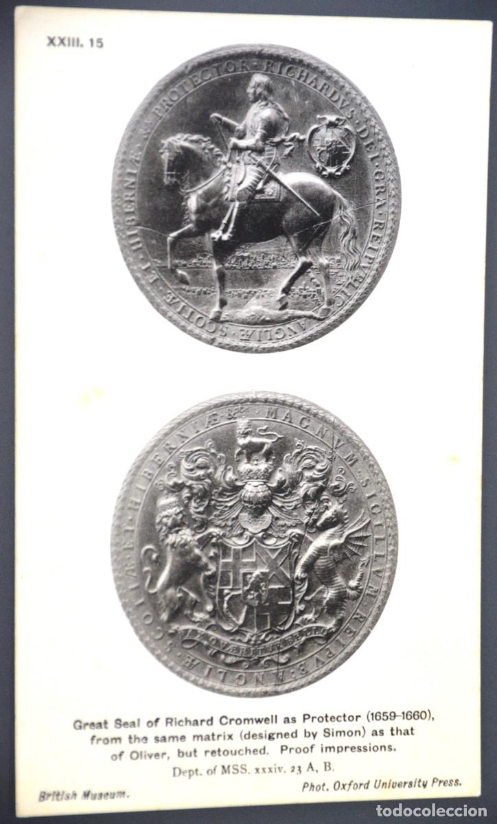 Postales: ANTIGUA POSTAL BRITISH MUSEUM DEL GRAN SELLO DE RICHARD CROMWELL. FOT. OXFORD UNIVERSITY