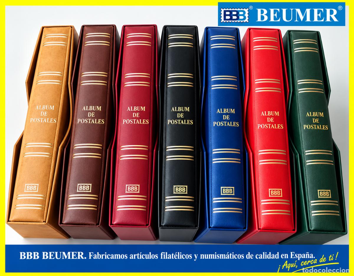 Postales: Album Postales BBB BEUMER con cajet&iacute;n. 4 anillas D 80/80/80. 7 colores a elegir