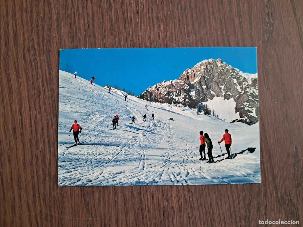 Postales: postal de Italia, pista de esqu&iacute;, Courmayeur, Valle de Aosta. a&ntilde;o 1974.