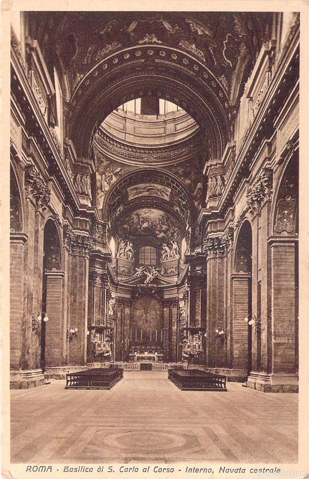 Postales: Postal de Roma - Interior de la Bas&iacute;lica de San Carlo al Corso